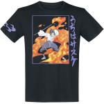 T-shirts noirs en coton à manches courtes Naruto Sasuke Uchiha à manches courtes à col rond Taille XXL 
