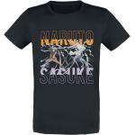 T-shirts noirs en coton à manches courtes Naruto Sasuke Uchiha à manches courtes à col rond Taille XXL 
