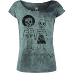 T-Shirt Manches courtes de Outer Vision - Skeleton Lovers - S à 4XL - pour Femme - turquoise
