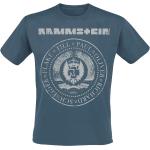 T-shirts bleus en coton à manches courtes Rammstein à manches courtes à col rond Taille XXL 