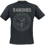 T-shirts noirs en coton à manches courtes Ramones à manches courtes à col rond Taille S 