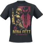 T-shirts noirs en coton à manches courtes Star Wars Boba Fett à manches courtes à col rond Taille S 