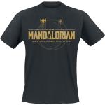 T-shirts noirs en coton à manches courtes Star Wars The Mandalorian à manches courtes à col rond Taille XL 