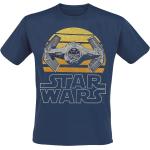 T-shirts bleus en coton à manches courtes Star Wars TIE à manches courtes à col rond Taille XXL 