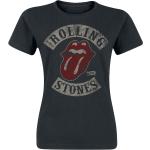 T-shirts noirs en coton à manches courtes Rolling Stones à manches courtes à col rond Taille XXL pour femme 