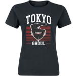 T-shirts noirs en coton à manches courtes Tokyo Ghoul à manches courtes à col rond Taille XXL pour femme 