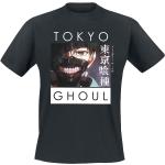 T-shirts noirs en coton à manches courtes Tokyo Ghoul à manches courtes à col rond Taille L 
