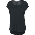 T-shirts Urban Classics noirs en coton à manches courtes à manches courtes à col rond Taille XS look streetwear pour femme 