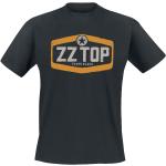 T-shirts noirs en coton à manches courtes ZZ Top à manches courtes à col rond Taille XL 