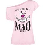 T-shirts rose bonbon en coton à motif bateaux à manches courtes Alice au Pays des Merveilles à manches courtes à col bateau Taille XL pour femme 
