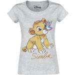T-Shirt Manches courtes Disney de Le Roi Lion - Simba - Bébé - S à XXL - pour Femme - gris chiné