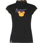 T-shirts noirs en coton à manches courtes Mickey Mouse Club à manches courtes à col rond pour femme 