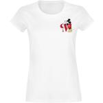 T-shirts blancs en coton à manches courtes Mickey Mouse Club à manches courtes à col rond pour femme 