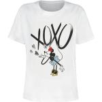 T-shirts blancs en coton à manches courtes Mickey Mouse Club à manches courtes à col rond Taille XXL pour femme 
