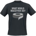 T-Shirt Manches courtes Fun de Slogans - What Would MacGyver Do - S à XXL - pour Homme - noir