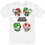 T-shirts blancs en coton à manches courtes Super Mario Mario à manches courtes à col rond pour femme 