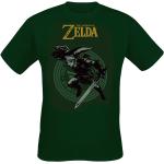T-shirts verts en coton à manches courtes The Legend of Zelda à manches courtes à col rond Taille XXL 