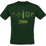 T-shirts verts en coton à manches courtes The Legend of Zelda à manches courtes à col rond Taille XXL 