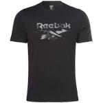 T-shirts Reebok Identity noirs en coton à manches courtes éco-responsable à manches courtes Taille L look sportif pour homme en promo 