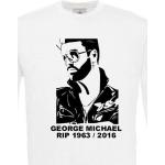 T-Shirt Manches Longues Blanc Photo George Michael Taille S M L Xl 2xl 3xl 4xl