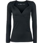 T-shirt manches longues de Black Premium by EMP - Haut Manches Longues Col En V - XS à XL - pour Femme - noir