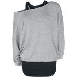 T-shirt manches longues de Forplay - Billie - S à XXL - pour Femme - noir/gris