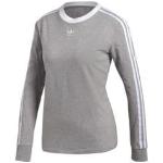 T-shirts adidas 3 Stripes gris en jersey à manches longues à manches longues Taille L pour femme 