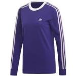 T-shirts adidas 3 Stripes violets en jersey à manches longues éco-responsable à manches longues Taille XXS pour femme 