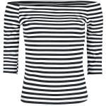 T-shirt manches longues Rockabilly de Forplay - Haut Manches Longues Rayé - M à XXL - pour Femme - noir/blanc