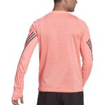 T-shirts adidas rose fluo en polyester à manches longues à manches longues à col rond Taille L pour homme 