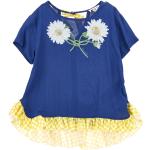 T-shirts à manches courtes Monnalisa bleu marine en viscose à motif fleurs Taille 2 ans pour fille en promo de la boutique en ligne Monnalisa.com/fr 