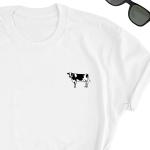 T-shirts basiques en coton à motif vaches pour femme 