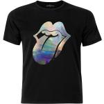 T-shirts fashion noirs en coton métalliques Rolling Stones à manches courtes look fashion pour homme 