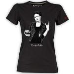 T-shirts noirs en coton à manches courtes Frida Kahlo lavable en machine à manches courtes Taille M look fashion pour femme 