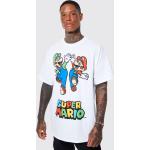 T-shirts à imprimés boohooMAN blancs Super Mario Mario à manches courtes Taille S pour homme 
