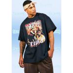 T-shirts à imprimés boohooMAN noirs Tupac Shakur Taille L pour homme 