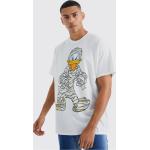 T-shirts boohooMAN blancs Mickey Mouse Club Donald Duck à manches courtes Taille XS pour homme 