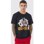 T-shirts boohooMAN noirs Guns N' Roses à manches courtes Taille S pour homme 