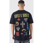 T-shirts boohooMAN noirs Guns N' Roses à manches courtes Taille XS pour homme 