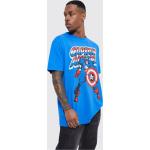 T-shirts à imprimés boohooMAN bleus Captain America à manches courtes Taille L pour homme 