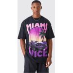T-shirt oversize imprimé Miami Vice homme - noir - M, noir