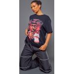 T-shirt oversize noir à imprimé Lil Wayne, Noir