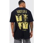 T-shirts boohooMAN noirs Nirvana à manches courtes Taille L pour homme 