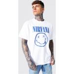 T-shirts boohooMAN blancs Nirvana à manches courtes Taille XL pour homme 