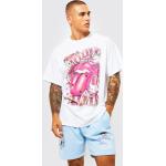 T-shirts boohooMAN blancs Rolling Stones Taille M pour homme 