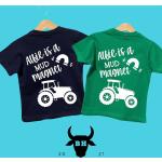 T-shirts à imprimés blancs en coton à motif tracteurs pour garçon de la boutique en ligne Etsy.com 