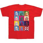 T-shirt pour enfant Paddington Bear 100 % coton avec motif classique « Warhol-Style » imprimé sur le devant - Rouge - 7-8 ans
