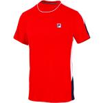 T-shirts basiques de créateur Fila rouges à logo en polyester à manches courtes à col rond Taille XL look fashion pour homme 