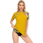 T-shirts à imprimés jaunes à manches courtes Taille XL look sportif pour femme 