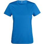 T-shirts de sport bleu roi en polyester oeko-tex respirants à manches courtes à col rond Taille XS look fashion pour femme 